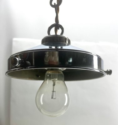 Pendant Lamp with Opaline Shade and Chrome Fittings from Phillips, 1930s-MJY-1739268