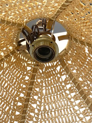 Pendant Light in Straw & Bamboo, 1970s-NPC-1324744