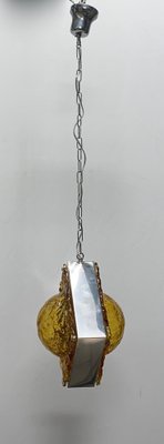 Pendant Light with Double Murano Plates attributed to Mazzega, 1960s-XQC-1796314