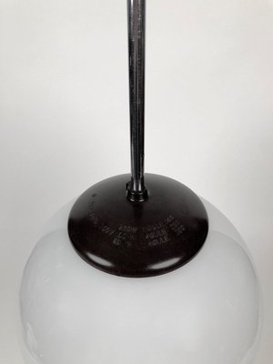 Pendant Light with Round Opaline Glass Shade and Bakelite Elements, 1930s-BAF-763372