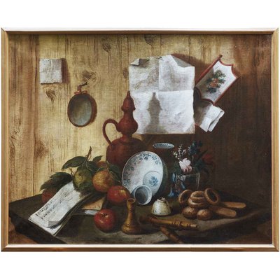 Pendant Still Lifes, Mid-1700s, Oil on Canvases, Set of 2-TBU-2034044