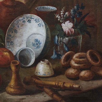 Pendant Still Lifes, Mid-1700s, Oil on Canvases, Set of 2-TBU-2034044