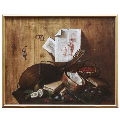 Pendant Still Lifes, Mid-1700s, Oil on Canvases, Set of 2-TBU-2034044