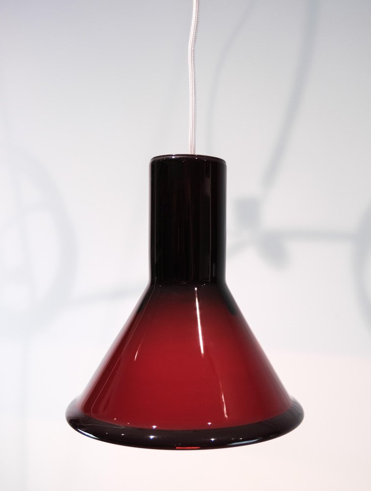 Pendants in Reddish Color from Holmegaard, 1950s, Set of 2