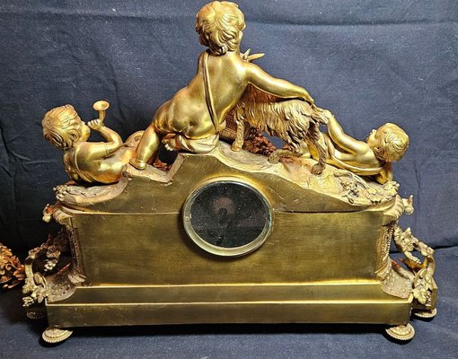 Pendulum in Bronze and Sèvres Porcelain with Candelabras, Set of 3-SIZ-1785807