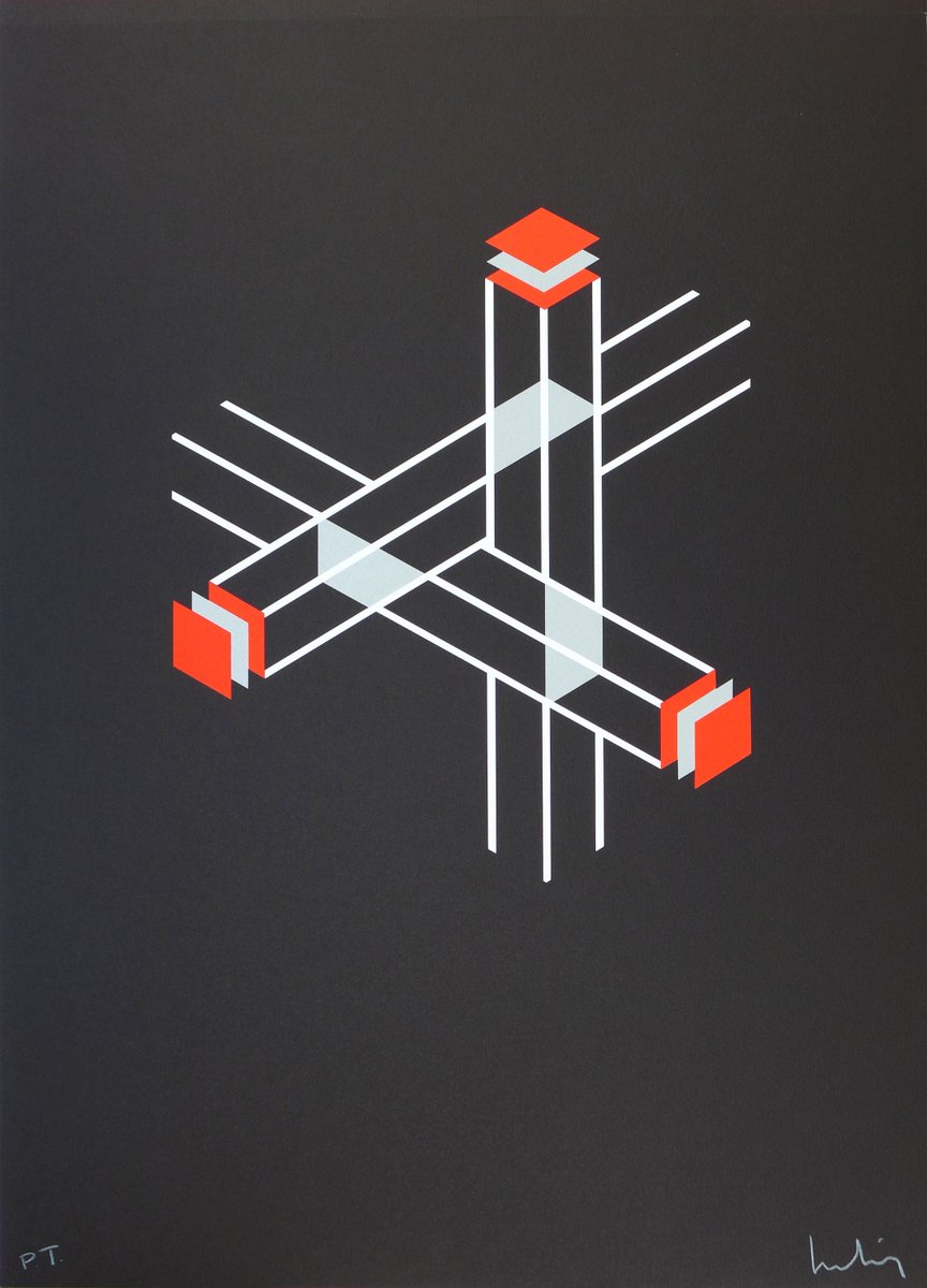 Penrose Triangle of Falsification Lithograph by Josep Molins, 2003