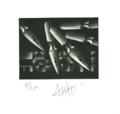 Pens - Original Etching on Paper by Mario Avati - 1970s 1970s-ZCI-767584