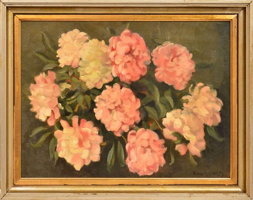 Peonies, Oil on Canvas, 20th Century