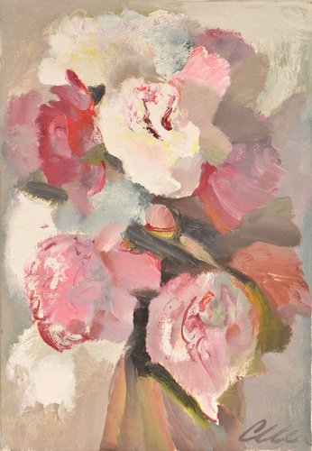 Peonies, Oil on Canvas, 21st Century