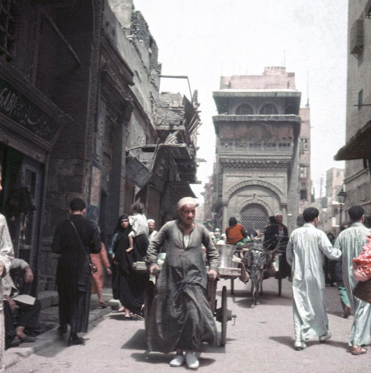 People on a Street in the Old City of Cairo, Egypt, 1955 / 2020s, Photograph