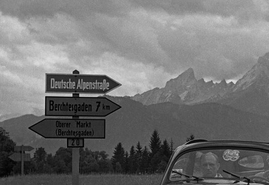 People Traveling in Volkswagen Beetle, Germany, 1939, Printed 2021