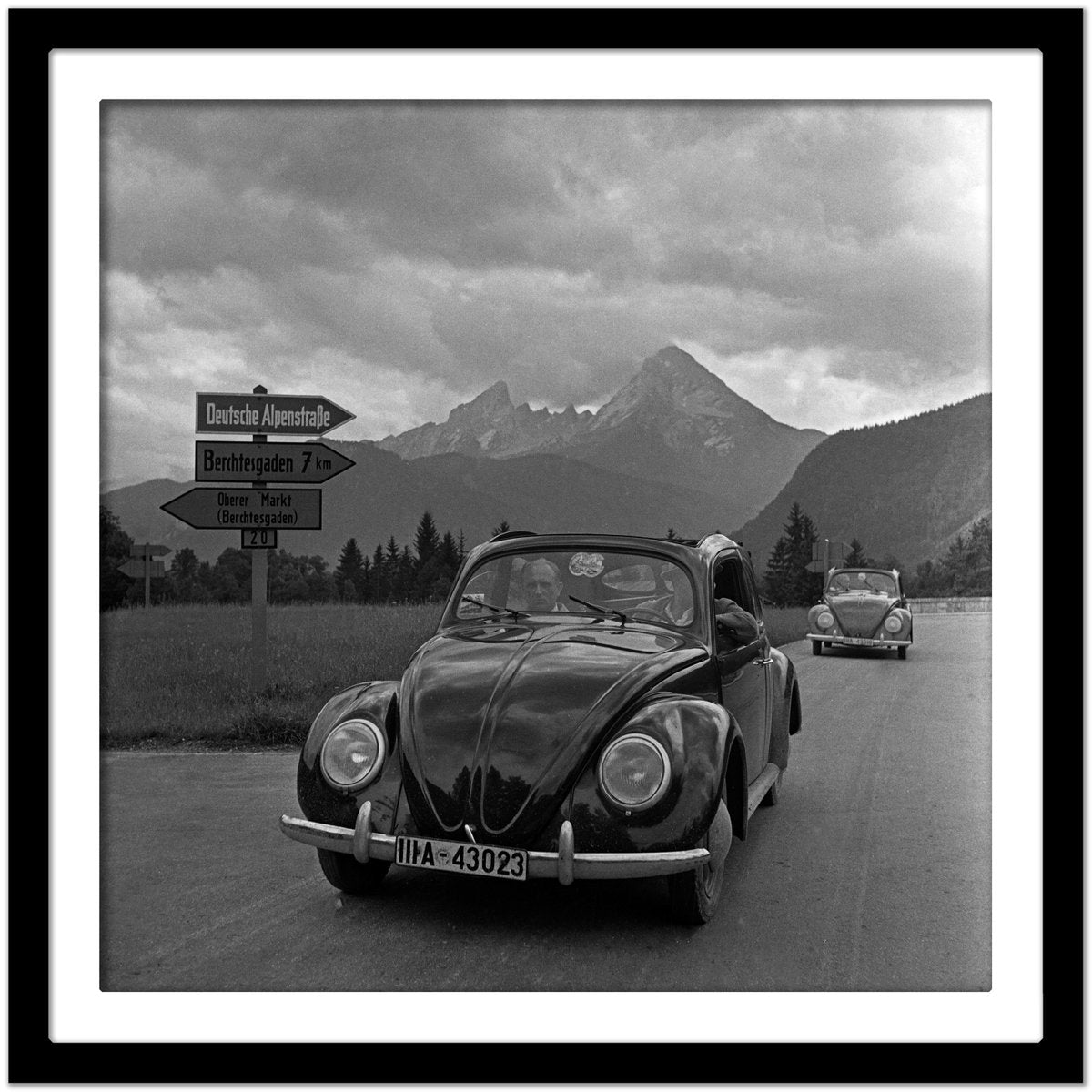 People Traveling in Volkswagen Beetle, Germany, 1939, Printed 2021