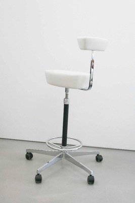 Perch Swivel Stool in White Leather by George Nelson for Vitra, 2004-FJP-1771631