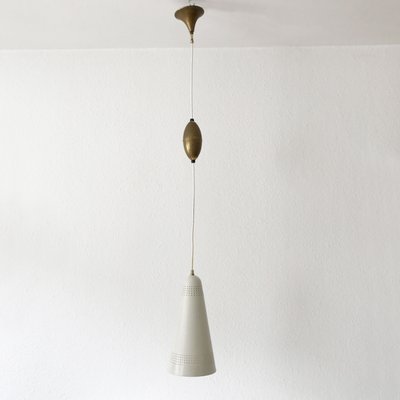 Perferorated Aluminum and Brass Pendant Lamp, 1960s-WPT-575721