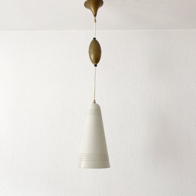 Perferorated Aluminum and Brass Pendant Lamp, 1960s-WPT-575721