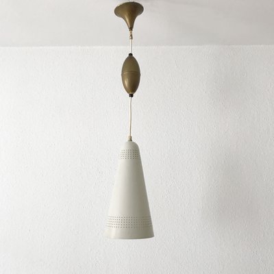 Perferorated Aluminum and Brass Pendant Lamp, 1960s-WPT-575721