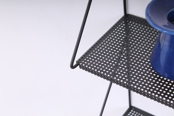 Perforated Black Metal Shelving Unit by Tjerk Reijenga for Pilastro, 1950s-XT-1360450