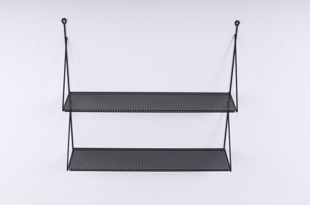 Perforated Black Metal Shelving Unit by Tjerk Reijenga for Pilastro, 1950s-XT-1360450