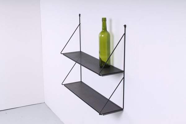 Perforated Black Metal Shelving Unit by Tjerk Reijenga for Pilastro, 1950s-XT-1360450