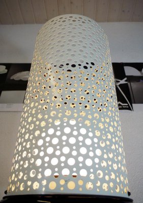 Perforated Metal Floor Lamp in Black and White in the Style of Stilnovo, Italy, 1950s-DEK-1122872