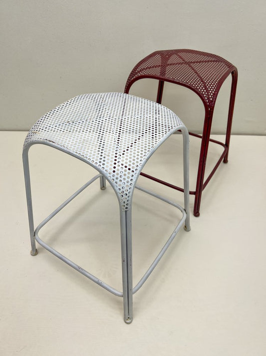 Perforated Metal Stools in the style of Maurizio Tempestini, 1980s, Set of 2