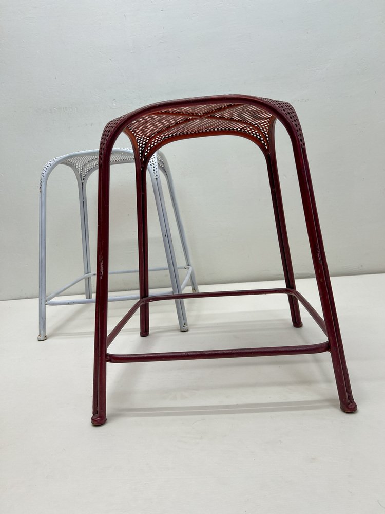 Perforated Metal Stools in the style of Maurizio Tempestini, 1980s, Set of 2