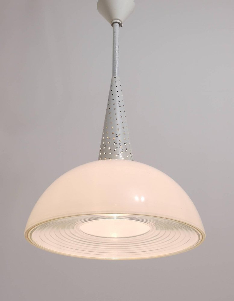 Perforated Pendant Lamp attributed to Mathieu Matégo, France, 1950s