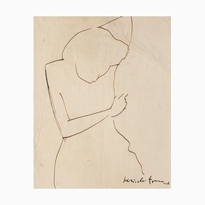 Pericle Fazzini, Figure of Woman, Ink Drawing, 1949-ZCI-852352