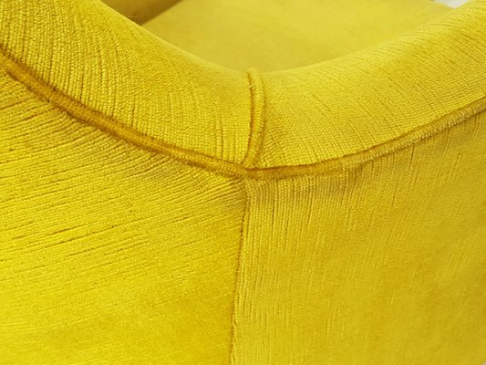 Perla Armchairs in Yellow Velvet and Wood by Guglielmo Veronesi for Isa Bergamo, 1952, Set of 2-RD-1764419