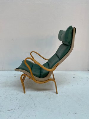 Pernilla 69 Armchair in Green Leather by Bruno Mathsson for Dux, 1960s-QVY-1752540