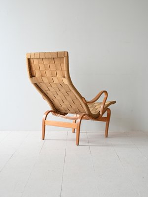 Pernilla Armchair and Foot Stool by Bruno Mathsson, 1960s-QWP-2042045