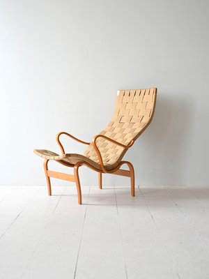 Pernilla Armchair and Footstool by Bruno Mathsson, 1960s-QWP-2042049