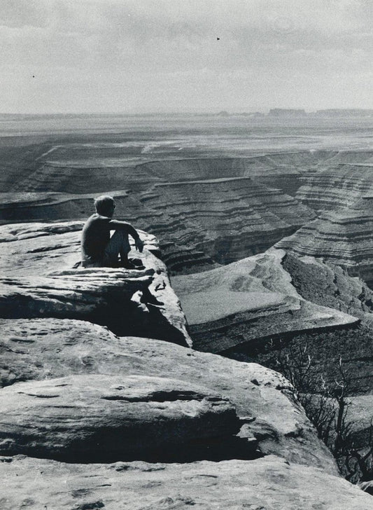 Person, Canyon, Utah, 1960s, Black and White Photograph