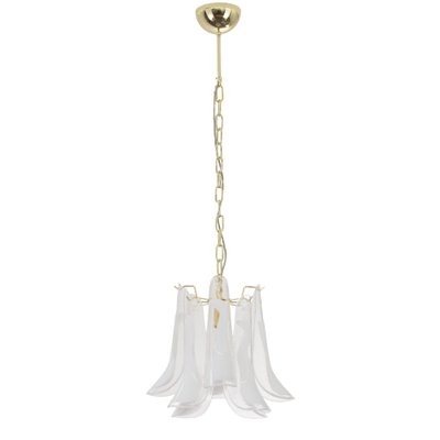 Petal Ceiling Lamp in Murano Glass Crystal and White Glass, 1990s-MPO-1722218