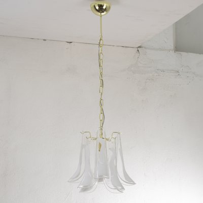 Petal Ceiling Lamp in Murano Glass Crystal and White Glass, 1990s-MPO-1722218