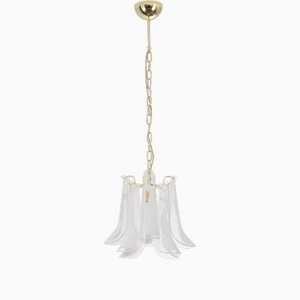 Petal Ceiling Lamp in Murano Glass Crystal and White Glass, 1990s-MPO-1722218