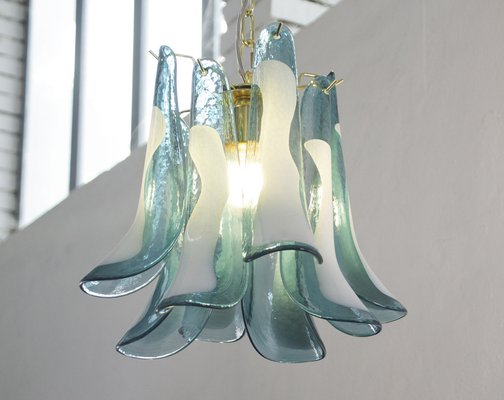 Petal Suspension Lamp in Murano Glass Color and White Color, 1990s-MPO-1722231