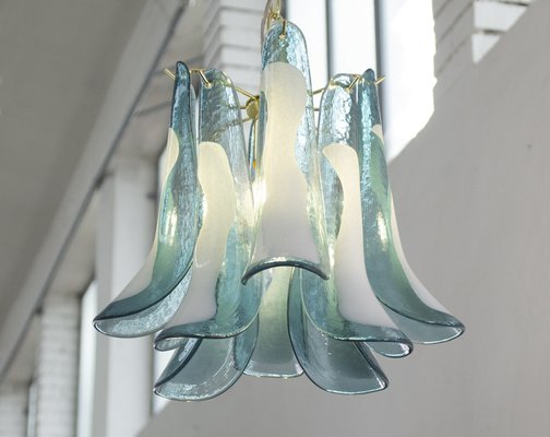 Petal Suspension Lamp in Murano Glass Color and White Color, 1990s-MPO-1722231