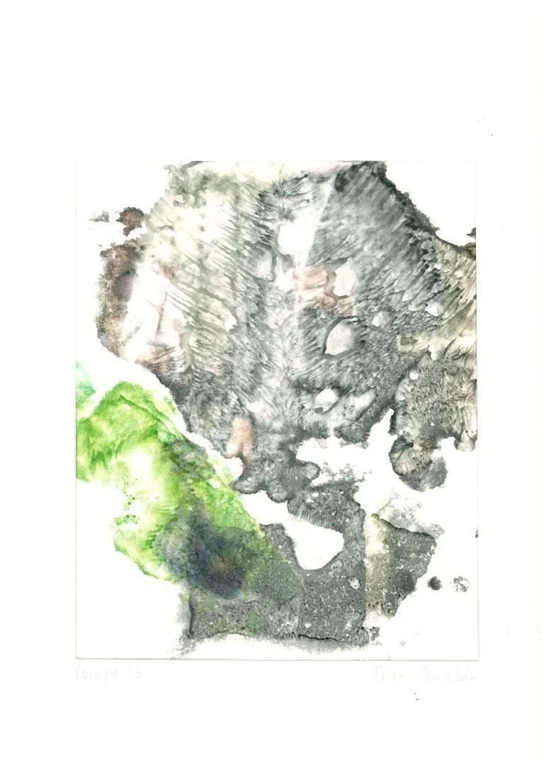 Peter Dischleit, Abstract Composition, 1973, Ink and Watercolor on Paper