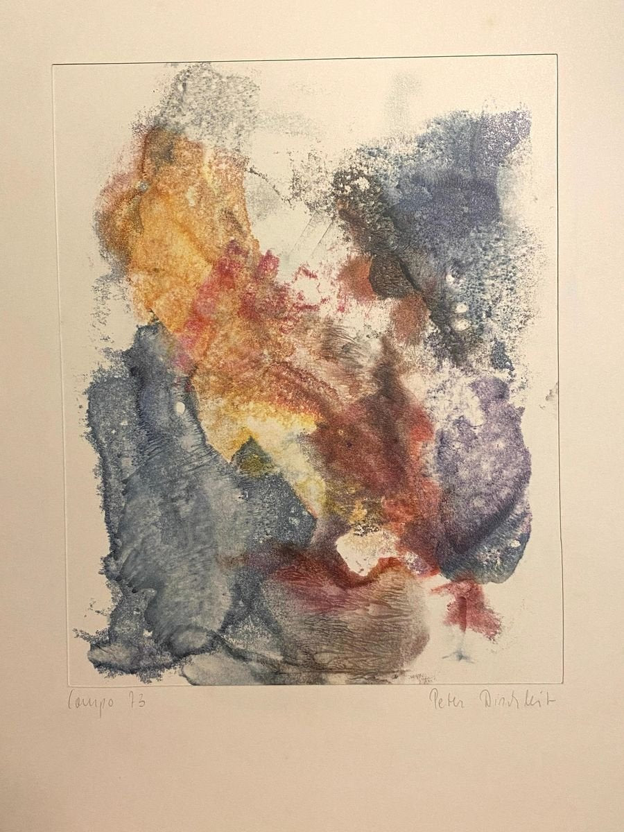 Peter Dischleit - Abstract Composition - Ink and Watercolor on Paper - 1973