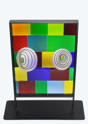 Peter Stuhr, Abstract Geometric Chameleon Sculpture, 2005, Steel & Stained Glass-HPQ-1408841