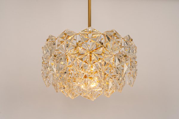 Petite Chandelier in Brass and Crystal Glass by Kinkeldey, Germany, 1970s-UGR-1159886