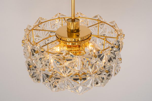 Petite Chandelier in Brass and Crystal Glass by Kinkeldey, Germany, 1970s-UGR-1159886