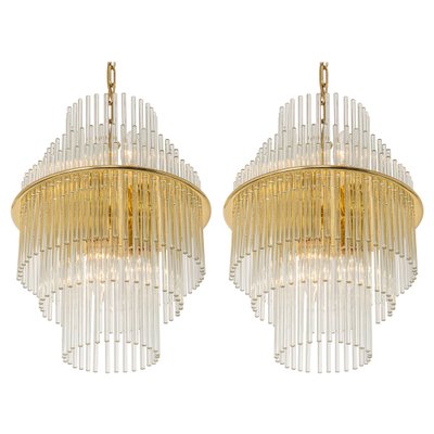 Petite Crystal Glass Rod Pendant Light, Germany, 1970s-UGR-1086307