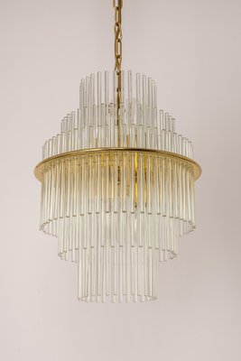 Petite Crystal Glass Rod Pendant Light, Germany, 1970s-UGR-1086307