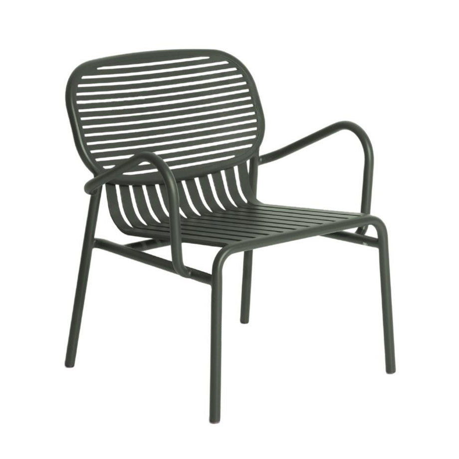 Week-End - Garden Powder Coated Aluminium Easy Chair With Armrests by Petite Friture #Green glass