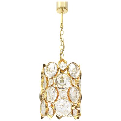 Petite German Gilt Brass and Crystal Glass Pendant from Palwa, 1970s-UGR-1086091