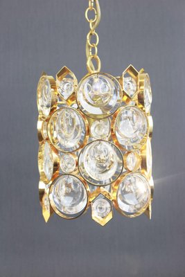 Petite German Gilt Brass and Crystal Glass Pendant from Palwa, 1970s-UGR-1086091