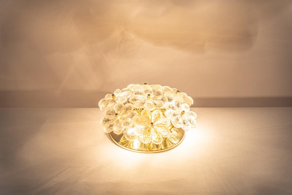 Petite German Glass Flower Wall Light by Ernst Palme, 1970s-UGR-1191814