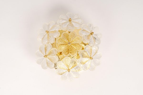 Petite German Glass Flower Wall Light by Ernst Palme, 1970s-UGR-1191814